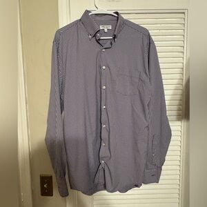 Peter Millar Navy Checkered Button Down Shirt